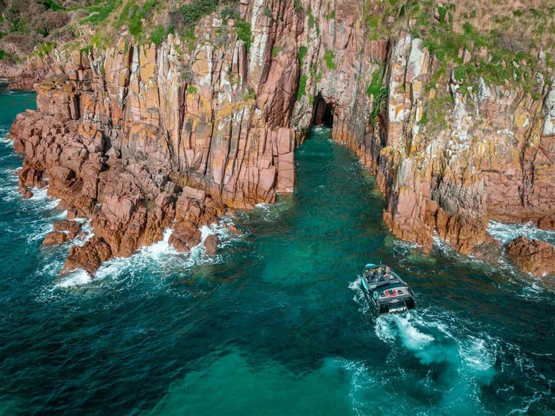 Ocean Adventures Phillip Island Drift Jet at the entrance to the Cape Woolamai Sea Cave