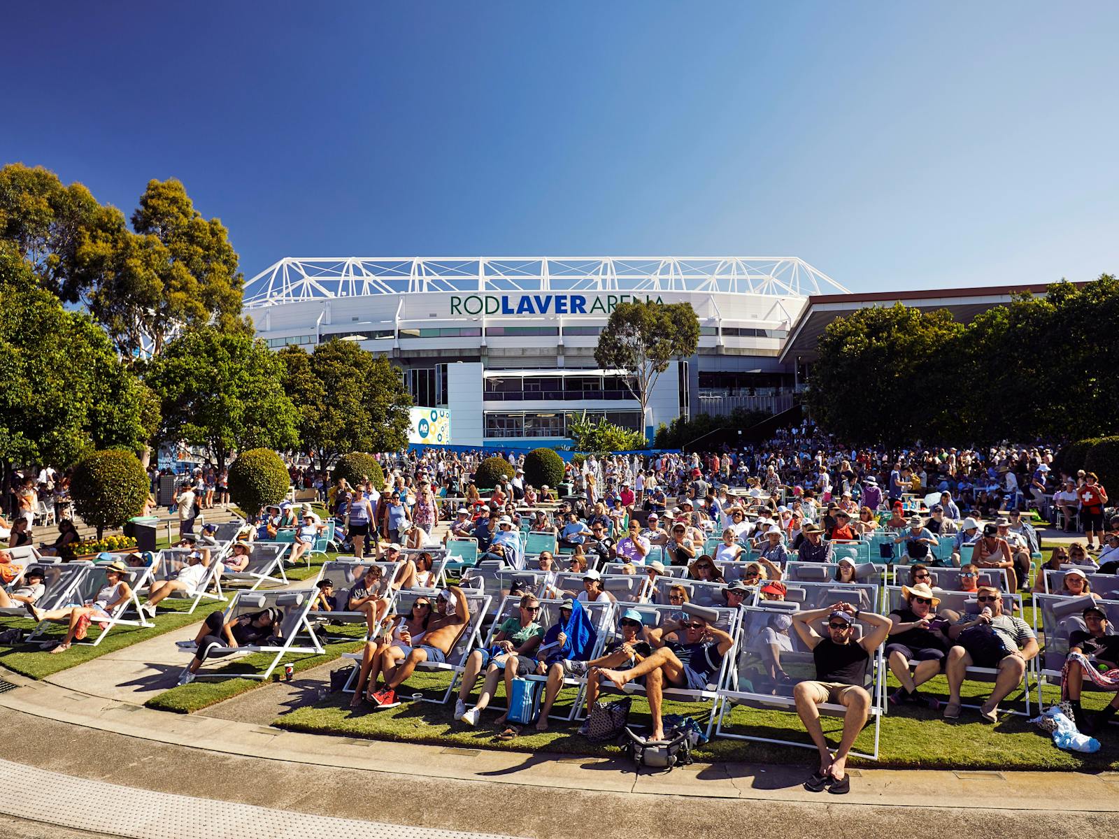 Soak up all the tennis atmosphere from the comfort of an AO deck chair in Garden Square