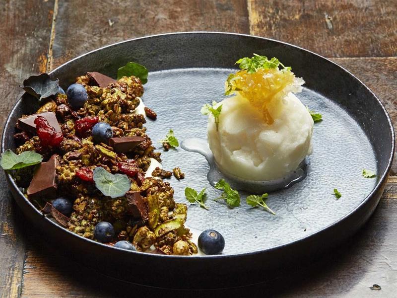 127 Brunswick breakfast greet tea granola, Fitzroy, Victoria, Australia. Photo: Ren Pidgeon