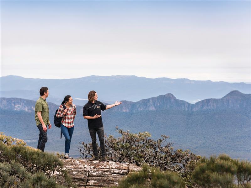 Guided hike on Mount William, Grampians, Victoria, Australia