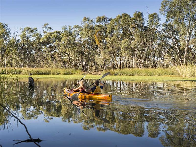 Kayaking, The Murray River, The Murray, Victoria, Australia