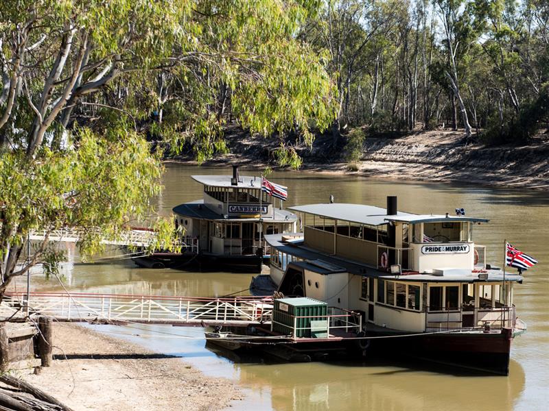 Paddle steamers at Echuca Wharf, The Murray, Victoria, Australia